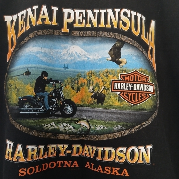 Harley Davidson T-Shirt Tank Alaska Kenai Peninsula 2012 Sleeveless 2X Biker - Picture 1 of 11
